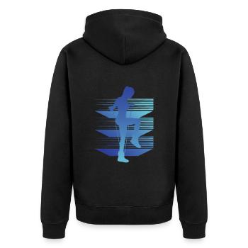 Geometrie Rope Jumping - Unisex Premium Bio Zip Hoodie - Schwarz - Hinten - Nico (187cm)