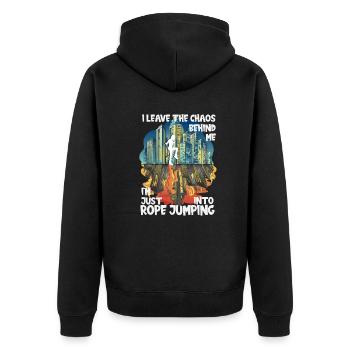 Saut à la corde du chaos - Veste à capuche bio Premium Unisexe - noir - Dos - Nico (187cm)