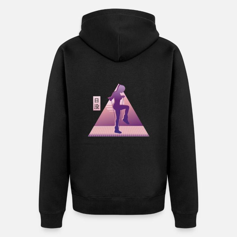 Vaporwave Rope Jumping - Unisex Premium Bio Zip Hoodie - Schwarz