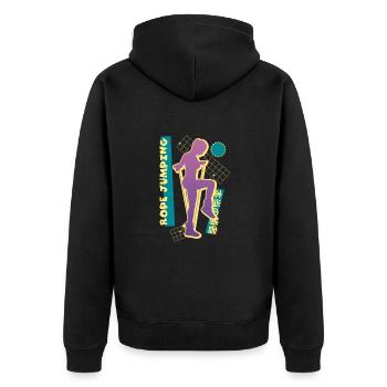 Vaporwave Rope Jumping - Unisex Premium Bio Zip Hoodie - Schwarz - Hinten - Nico (187cm)