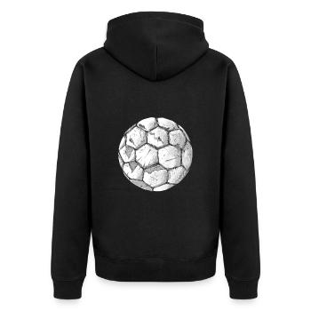 Fußball Fußballer Sport Verein Fan Club - Unisex Premium Bio Zip Hoodie - Schwarz - Hinten - Nico (187cm)