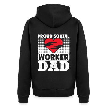 School Social Work Month Hands - Unisex Premium Organic Zip Hoodie - black - Back - Nico (187cm)