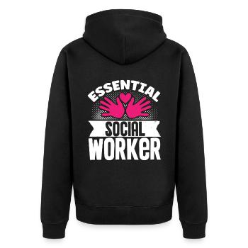 School Social Work Month Hands - Unisex Premium Organic Zip Hoodie - black - Back - Nico (187cm)