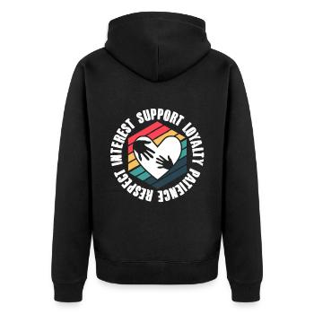 School Social Work Month Retro - Unisex Premium Organic Zip Hoodie - black - Back - Nico (187cm)