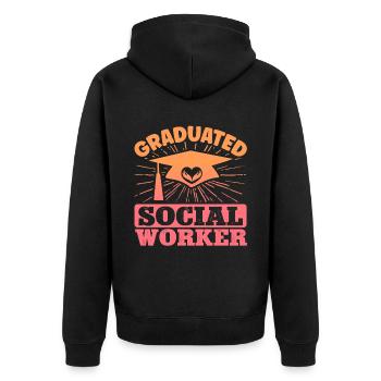 School Social Work Month - Unisex Premium Organic Zip Hoodie - black - Back - Nico (187cm)