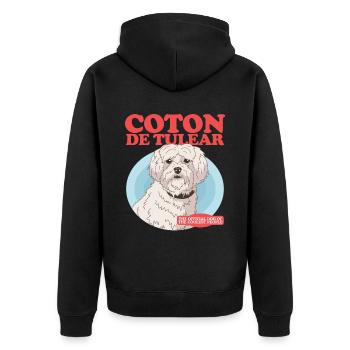 Coton de Tulear Dog Owner Gift - Unisex Premium Organic Zip Hoodie - black - Back - Nico (187cm)