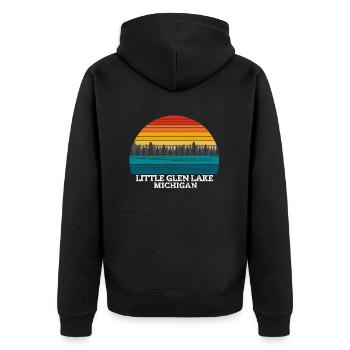 Little Glen Lake Michigan - Unisex Premium Organic Zip Hoodie - black - Back - Nico (187cm)