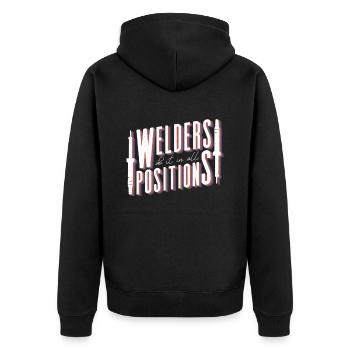 Schweißer Schweißen Handwerker Metallbauer - Unisex Premium Bio Zip Hoodie - Schwarz - Hinten - Nico (187cm)