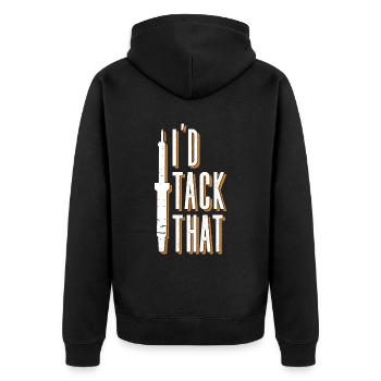 Schweißer Schweißen Handwerker Metallbauer - Unisex Premium Bio Zip Hoodie - Schwarz - Hinten - Nico (187cm)