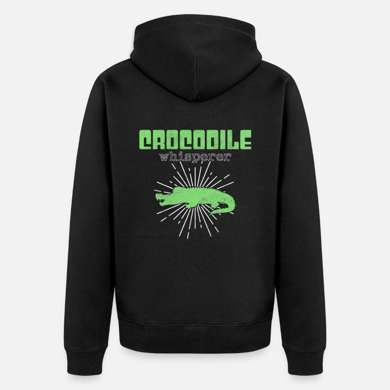 Krokodil Flüsterer - Unisex Premium Bio Zip Hoodie - Schwarz