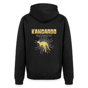 Chuchoteur kangourou - Veste à capuche bio Premium Unisexe - noir - Dos - Nico (187cm)