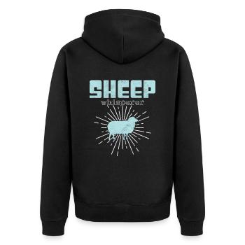 Sheep Whisperer - Unisex Premium Organic Zip Hoodie - black - Back - Nico (187cm)