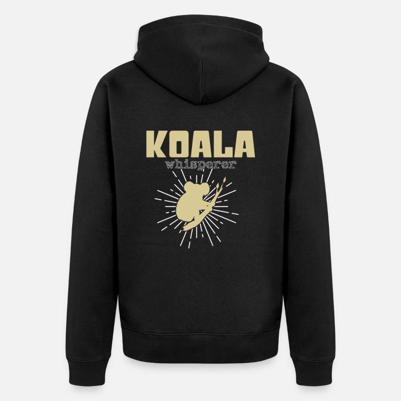 Koala Flüsterer - Unisex Premium Bio Zip Hoodie - Schwarz