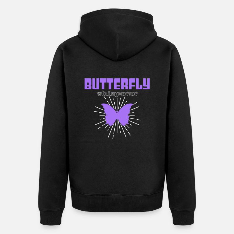 Chuchoteur de papillon - Veste à capuche bio Premium Unisexe - noir