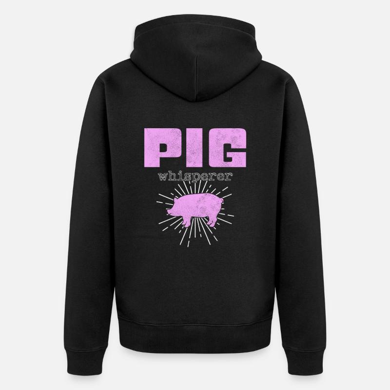Chuchoteur de cochon - Veste à capuche bio Premium Unisexe - noir