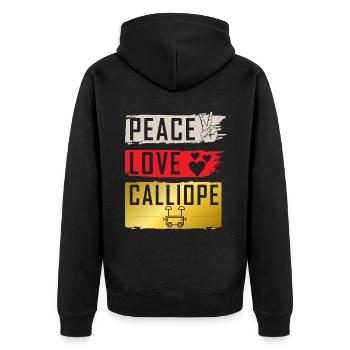 Peace Love Calliope Musical Instrument - Unisex Premium Bio Zip Hoodie - Schwarz - Hinten - Nico (187cm)