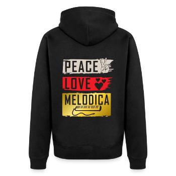 Peace Love Melodica Instrument de musique - Veste à capuche bio Premium Unisexe - noir - Dos - Nico (187cm)