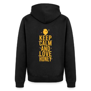 keep calm and love honey Beekeeping Beekeeping Honey - Unisex Premium Organic Zip Hoodie - black - Back - Nico (187cm)