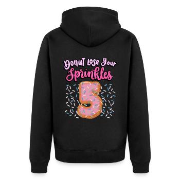 Donut Lose Your Sprinkles 5th Birthday | Donut - Unisex Premium Bio Zip Hoodie - Schwarz - Hinten - Nico (187cm)