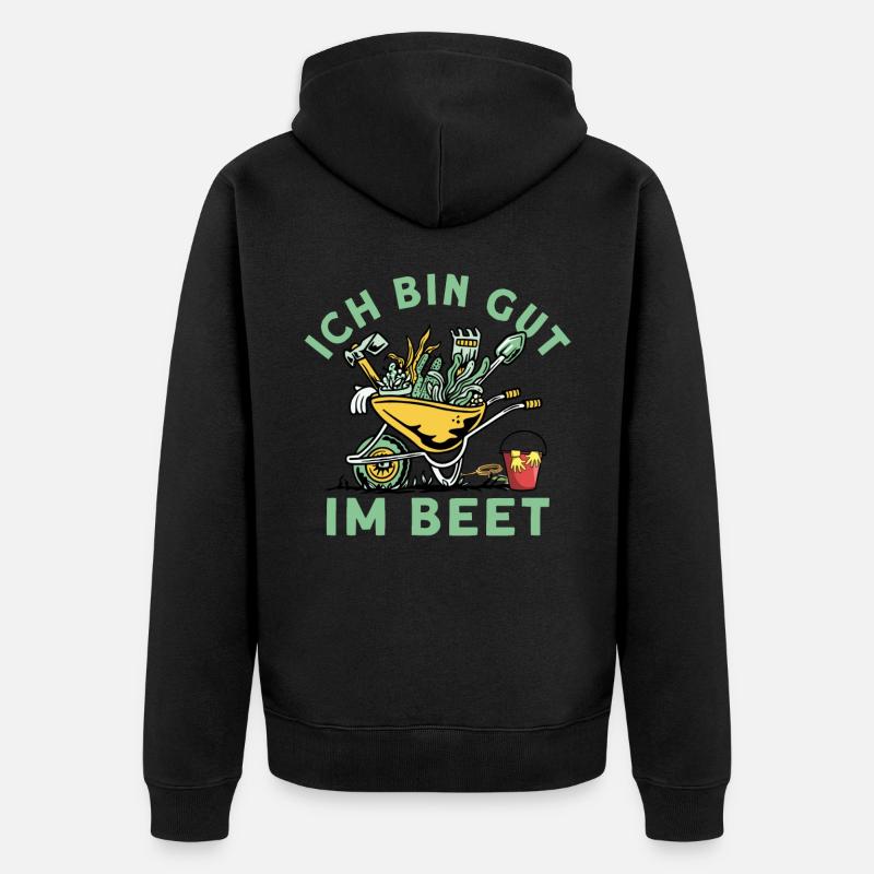 Ich Bin Gut Im Beet - Unisex Premium Bio Zip Hoodie - Schwarz