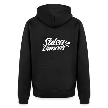 Salsa Tänzer Tanz Tanzen Hobby - Unisex Premium Bio Zip Hoodie - Schwarz - Hinten - Nico (187cm)