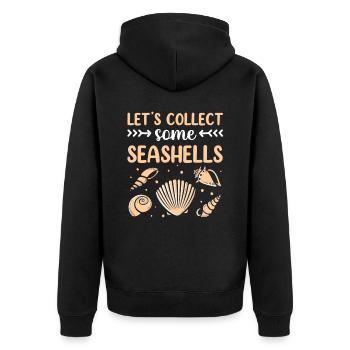 Let's Collect Shells Shell Collector Shell - Unisex Premium Organic Zip Hoodie - black - Back - Nico (187cm)