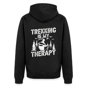 Le trekking est ma thérapie La randonnée - Veste à capuche bio Premium Unisexe - noir - Dos - Nico (187cm)