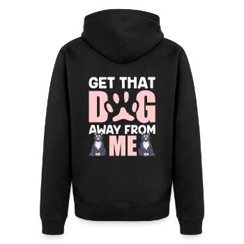Take the dog away from me cat cat lover - Unisex Premium Organic Zip Hoodie - black - Back - Nico (187cm)