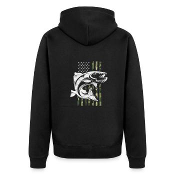 Pêcheur Aux États-Unis - Veste à capuche bio Premium Unisexe - noir - Dos - Nico (187cm)