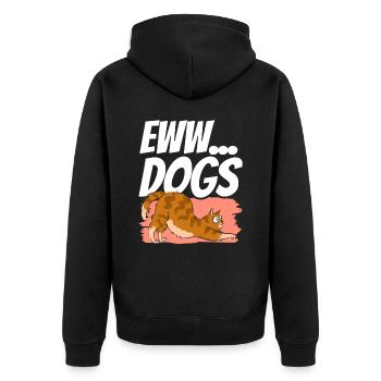 Igitt Hunde Haustier Liebhaber Süß Katze Katzen - Unisex Premium Bio Zip Hoodie - Schwarz - Hinten - Nico (187cm)