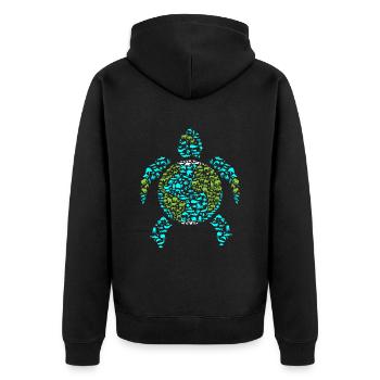 Tortue du Jour de la Terre - Veste à capuche bio Premium Unisexe - noir - Dos - Nico (187cm)