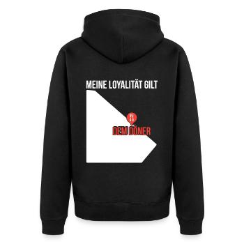 Meine Loyalität Gilt Dem Döner Döner Kebab Geschen - Unisex Premium Bio Zip Hoodie - Schwarz - Hinten - Nico (187cm)