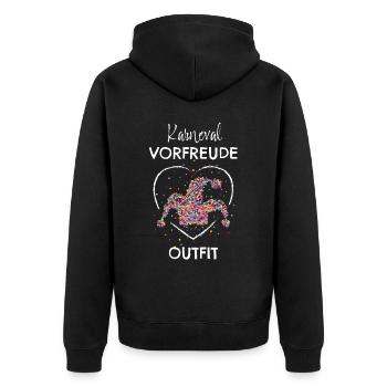 Konfetti Kölner Karneval Fasching Narrenkappe - Unisex Premium Bio Zip Hoodie - Schwarz - Hinten - Nico (187cm)