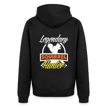 Squirrel Hunter - Unisex Premium Organic Zip Hoodie - black - Back - Nico (187cm)