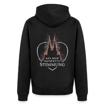 Kölner Dom Köln Karneval Fasching Konfetti Kölle - Unisex Premium Bio Zip Hoodie - Schwarz - Hinten - Nico (187cm)