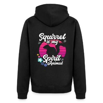 Squirrel Animal Favorite Animal - Unisex Premium Organic Zip Hoodie - black - Back - Nico (187cm)
