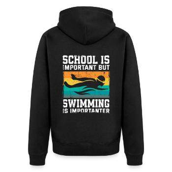 Natation École Sport Nageurs - Veste à capuche bio Premium Unisexe - noir - Dos - Nico (187cm)