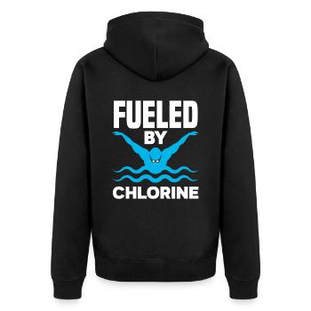 Lustiges Schwimmen Chlor Schwimmer Geschenk - Unisex Premium Bio Zip Hoodie - Schwarz - Hinten - Nico (187cm)