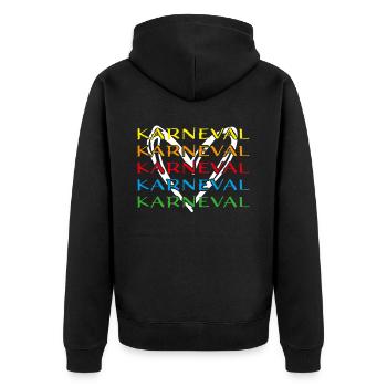 Karneval Fasching 5. Jahreszeit Kostümersatz - Unisex Premium Bio Zip Hoodie - Schwarz - Hinten - Nico (187cm)