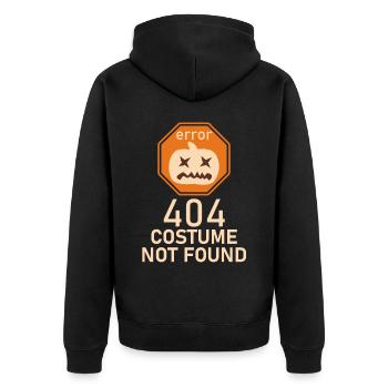 Fehler 404 Kostüm Halloween Low Budget - Unisex Premium Bio Zip Hoodie - Schwarz - Hinten - Nico (187cm)