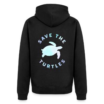 Bien-être animal Tortues - Veste à capuche bio Premium Unisexe - noir - Dos - Nico (187cm)