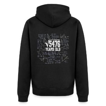 Square Root of 5476 Math Nerd 74th Birthday - Unisex Premium Organic Zip Hoodie - black - Back - Nico (187cm)
