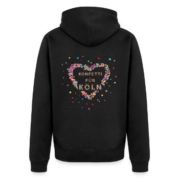 Konfetti Köln Kölner Karneval Kölle Kostümersatz - Unisex Premium Bio Zip Hoodie - Schwarz - Hinten - Nico (187cm)