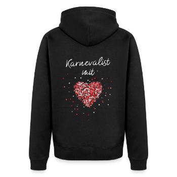 Karnevalist Karneval Fasching Jeck Narr Rot Weiss - Unisex Premium Bio Zip Hoodie - Schwarz - Hinten - Nico (187cm)