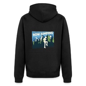 Rope Jumping Rope Jumping Frau - Unisex Premium Bio Zip Hoodie - Schwarz - Hinten - Nico (187cm)