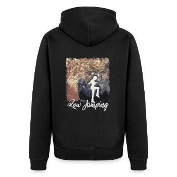 Rope Jumping Rope Jumping Frau - Unisex Premium Bio Zip Hoodie - Schwarz - Hinten - Nico (187cm)