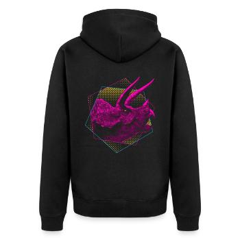 Tricératops Dinosaures - Veste à capuche bio Premium Unisexe - noir - Dos - Nico (187cm)