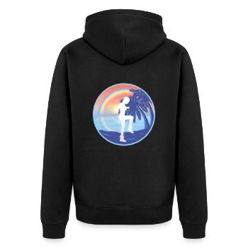 Rope Jumping Rope Jumping Frau - Unisex Premium Bio Zip Hoodie - Schwarz - Hinten - Nico (187cm)