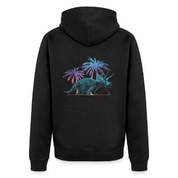 Dinosaure Triceratops - Veste à capuche bio Premium Unisexe - noir - Dos - Nico (187cm)