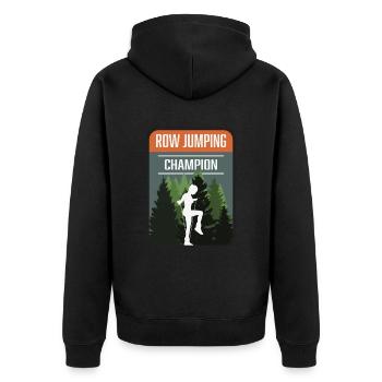Rope Jumping Champion - Unisex Premium Organic Zip Hoodie - black - Back - Nico (187cm)